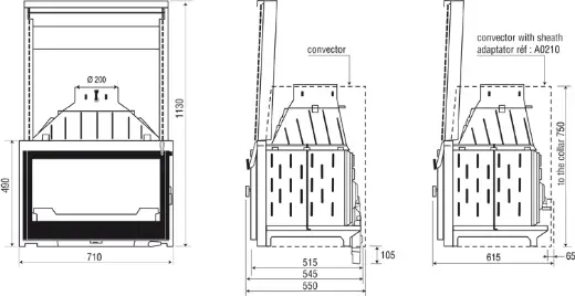 Чугунная топка Seguin Visio 7 black line — фото 2