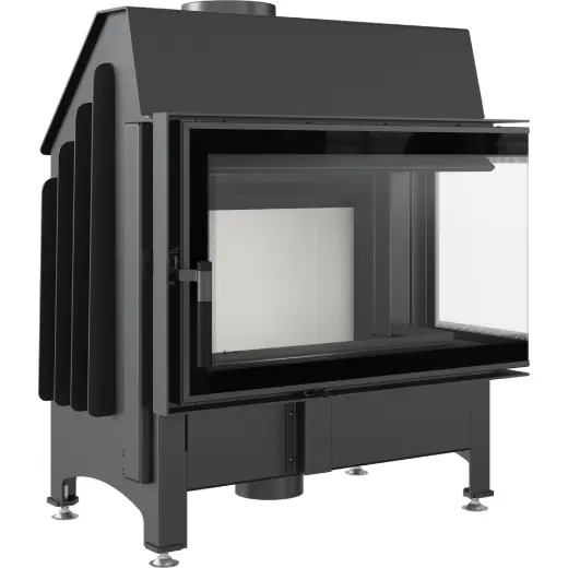 Стальная топка Kratki Zibi/L/BS DECO 12 (угловая, стекло справа)