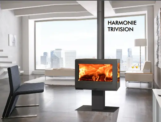 Дровяной камин PANADERO Harmonie Trivision стальной