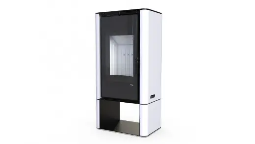 Печь-камин Defro HOME SOLUM LOG, 9кВт, белая сталь
