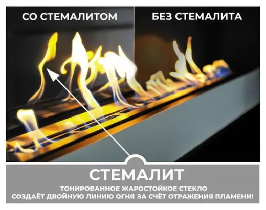 Биокамин Zefire Flagman 1300 Long со стемалитом — фото 2