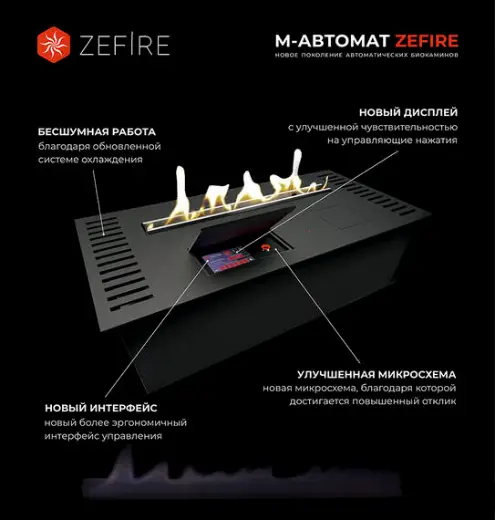 Автоматический биокамин Zefire M 800 шлифованный — фото 2