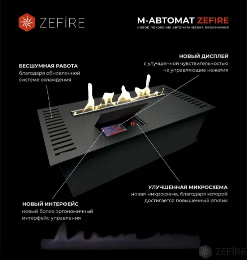Автоматический биокамин Zefire M 1400 шлифованный — фото 2