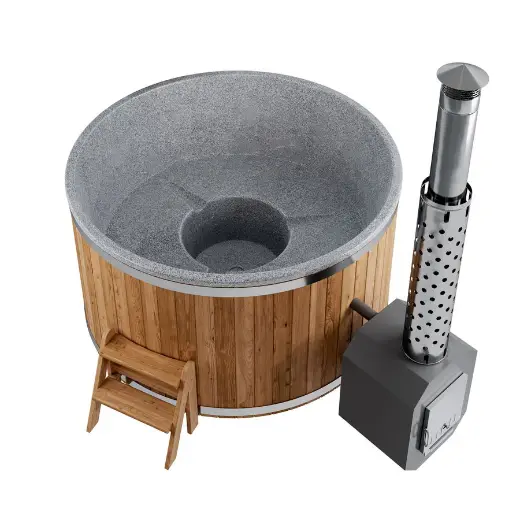 Купель Polar Spa LIGHT 195 HOT серый гранит (термососна светлая)