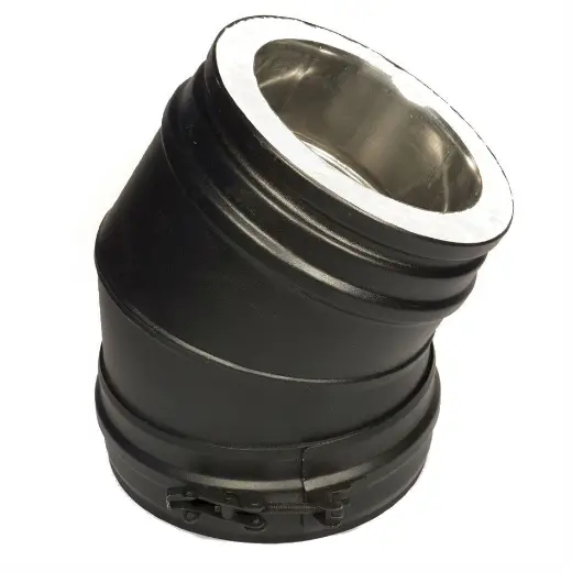 Отвод 45 градусов Schiedel Permeter ULTRA 25 черный, D 130/180 мм