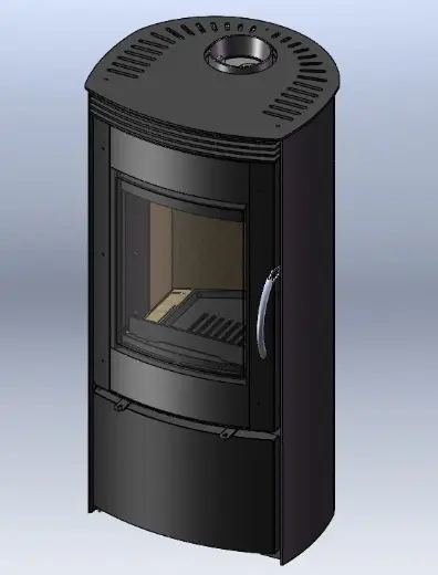 EMBER Печь-камин SKI-211/210 ручное регулирование, черный