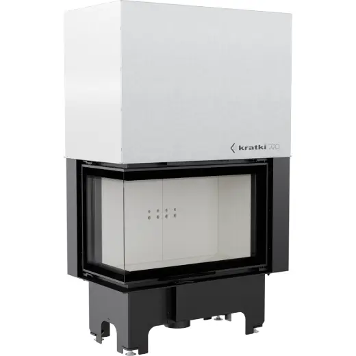Стальная топка Kratki VNL 810/410 BS G (угловая, стекло слева, с подъёмом)