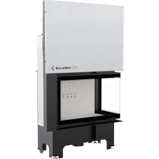 Стальная топка Kratki VNP 810/410 BS G (угловая, стекло справа, с подъёмом)