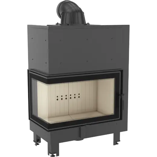 Стальная топка Kratki MB0 L BS SG 15 (угловая, левая, гнутое стекло)
